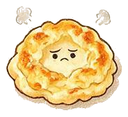 手绘食物插画:难吃,失败烤饼
