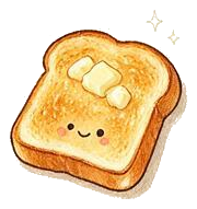 手绘食物插画：可口，黄油吐司