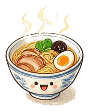 手绘食物插画:好吃,拉面